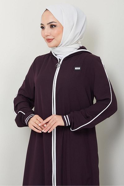 hafsamina Ριγέ Piping Λεπτομερής Ferace Plum HM2151