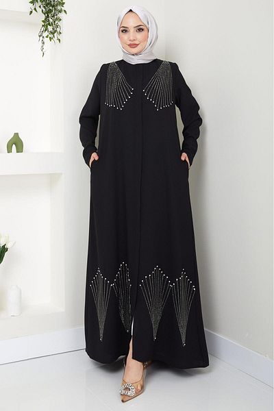 hafsamina Черен кристален камък Абая - HM2423