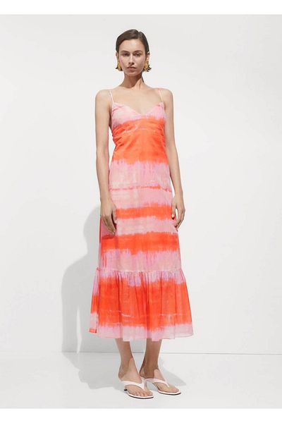 MANGO Woman Rochie cu voluri cu modele