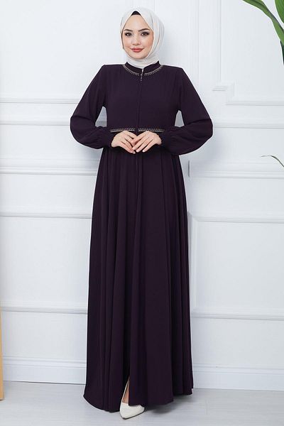 hafsamina Κεντημένο Mevlana Ferace Plum HM2359