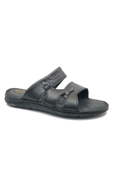 KCMN Papuci ortopedici pentru bărbați - Soldier 1921-1, 100% piele naturală, NEGRU