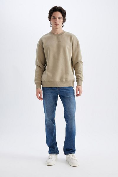 DeFacto Φούτερ με στάμπα Crew Neck Box Fit X8282az24au