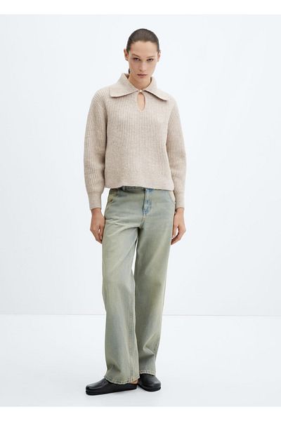 MANGO Woman pulover tricotat - Guler deschis
