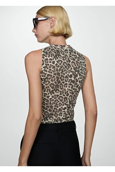 MANGO Woman Halenka z úpletu s leopardím vzorem