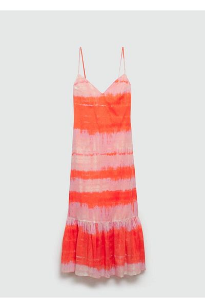 MANGO Woman Rochie cu voluri cu modele