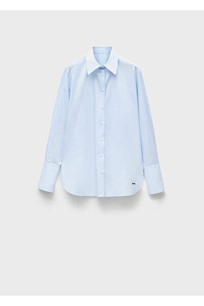 MANGO Woman Geniş kesim poplin gömlek