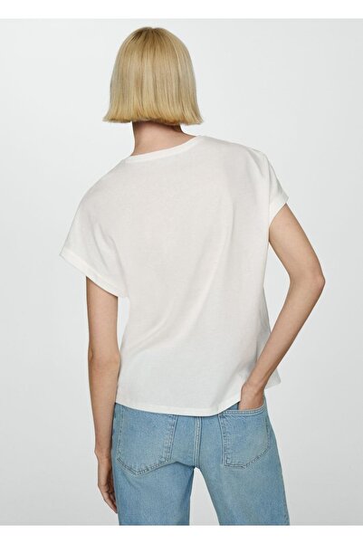 MANGO Woman Βαμβακερό μπλουζάκι με σχέδια