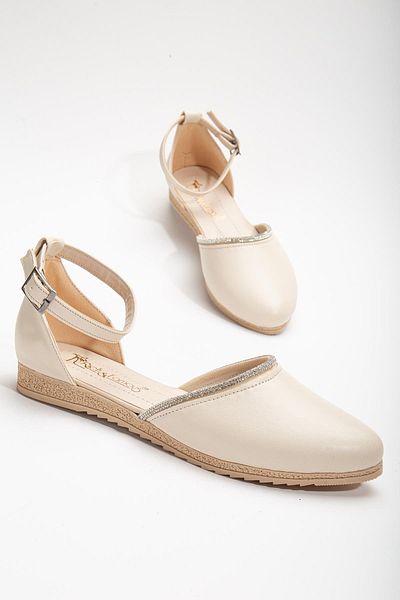 Dilimler Ayakkabı Women's Ballerinas with Flat Face and Slit Model Helmet