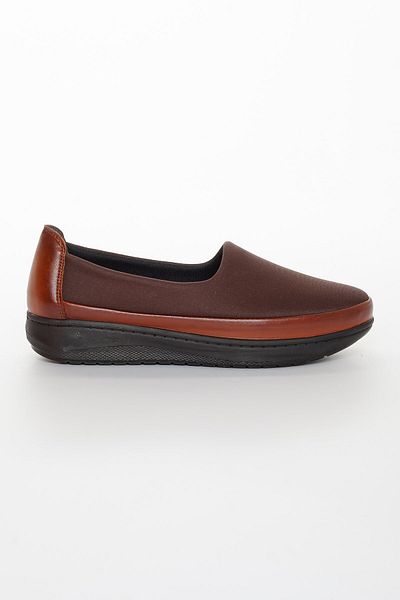 Dilimler Ayakkabı Genuine Leather Stretch Tan Large Size Women's Shoes Daily