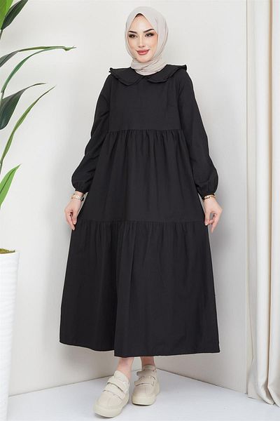 hafsamina Φόρεμα Hijab γιακά μωρού μαύρο