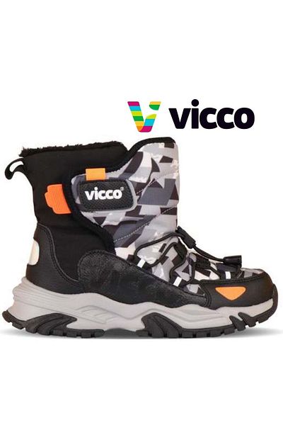 Vicco Alesta Orthopedic Παιδικές Μπότες Χιονιού Μαύρες