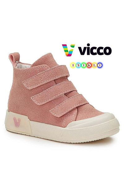 Vicco Naru Lighted Linen High Top Orthopedic Children&#39;s Sports Shoes Powder