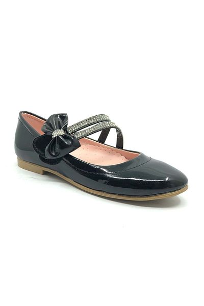 KCMN Balerina pentru fete Iremsu Bow Stone Velcro Negru