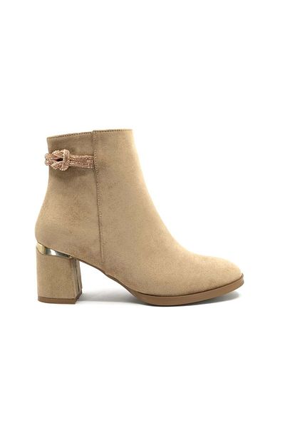 KCMN Feles Knot Ankle Stone Γυναικείες Μπότες Skin-suede