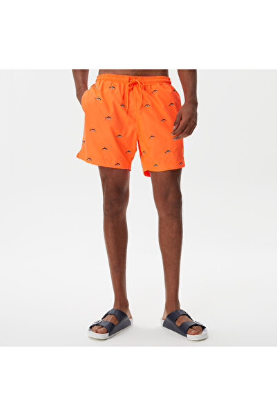 Nautica Erkek Turuncu Desenli Deniz Şortu
