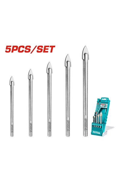 TOTAL 5 PARÇA CAM MATKAP UCU SETİ - TACSD7256
