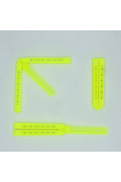 lampara Neon Renkli Kelebek Şeklinde Plastik Bıçak Tarak Saç Tarama Stres Atma