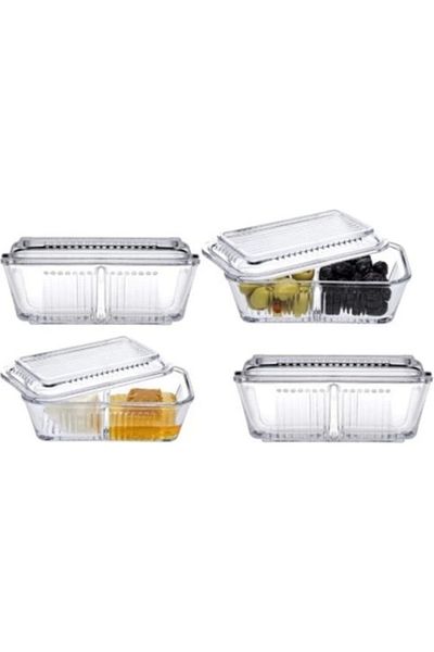 Paşabahçe 96764 Model Breakfast 4-Piece Storage Set - Compartmented Design Fma04704