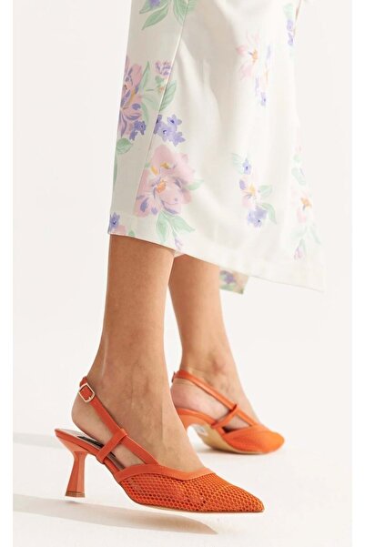 KCMN Feles Short Heeled Mesh Women's Shoes ORANGE