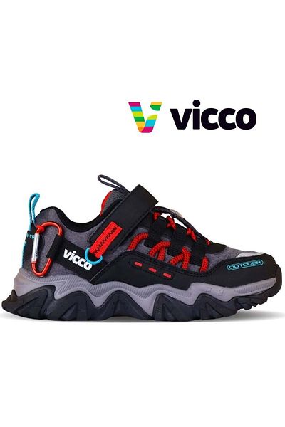 Vicco Toro Trekingová outdoorová ortopedická dětská sportovní obuv černá