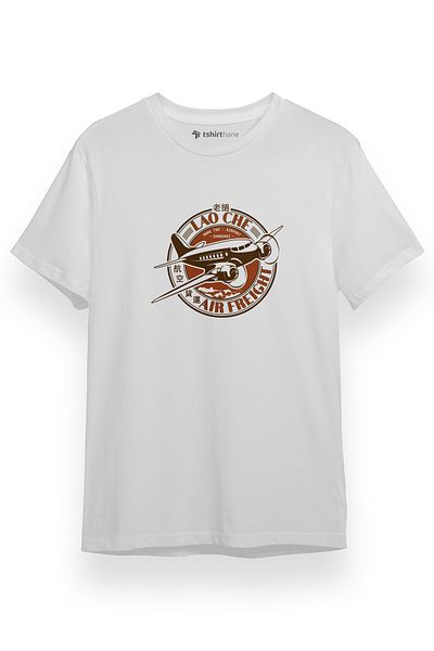 Tshirthane Ανδρικό μπλουζάκι Indiana Jones Lao Che Air Freight Λευκό κοντομάνικο