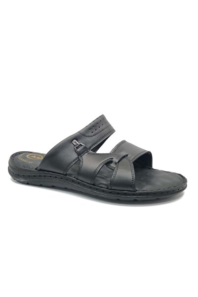 KOCAMANLAR Чоловічі ортопедичні капці - Asker 1921-1, 100% натуральна шкіра, ЧОРНИЙ