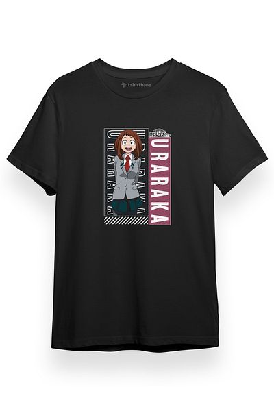 Tshirthane My Hero Academi Uraraka Ochaco Μαύρο ανδρικό μπλουζάκι - κοντομάνικο