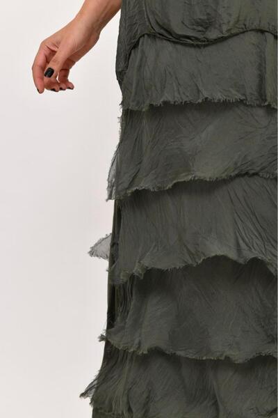 Bohem Stil Μεταξωτό φόρεμα ιταλικού μεγέθους 2 που δείχνει λεπτό με μισό μανίκι