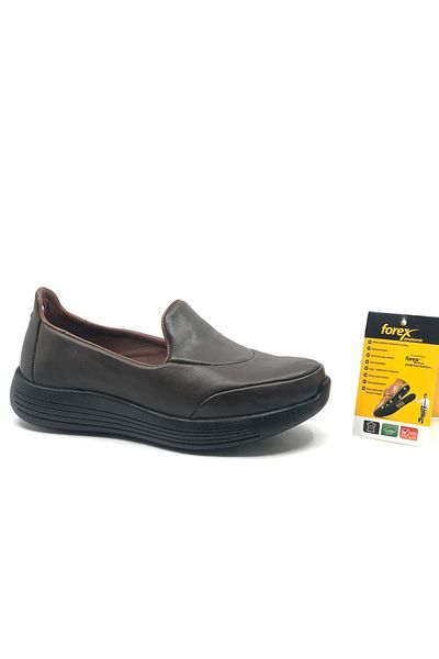 KCMN Forex Dr. Recommended 100% Genuine Leather Women's Ballerina Shoes Brown