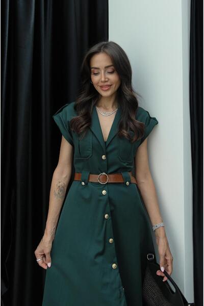 Havoş Emerald Luciana Dress with Belt
