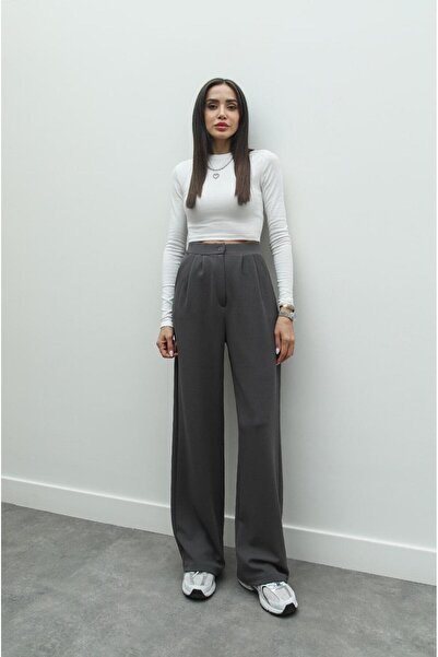 Havoş Smoked Double Pleated Palazzo Trousers
