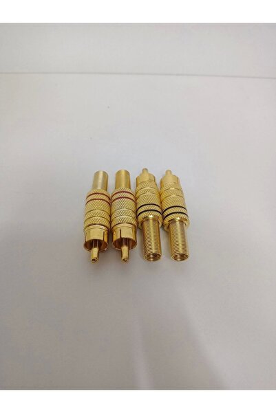 FullSound Rca Konnektör - Erkek Rca Jak - Rca Fiş Erkek -2 Adet Siyah 2 Adet ...