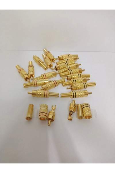 Genel Markalar Rca Konnektör - Erkek Rca Jak - Rca Fiş Erkek - 10 Adet Siyah 10 Adet Kırmızı