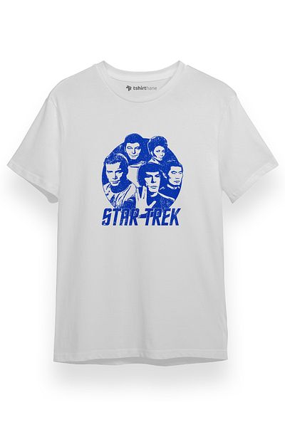 Tshirthane Ανδρικό μπλουζάκι Star Trek Portrait Λευκό κοντομάνικο