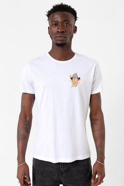 Tshirthane Ανδρικό μπλουζάκι Inspector Gadget Vintage Lightning White