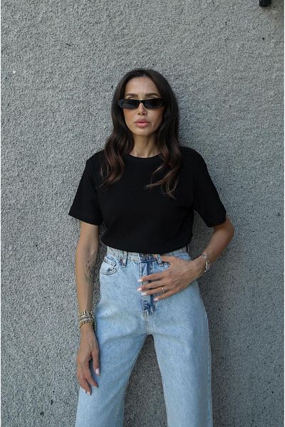 Havoş Tricou de bază din bumbac negru