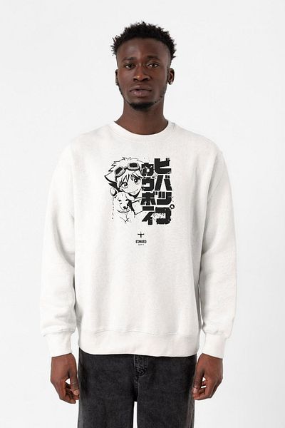 Tshirthane Мъжки суитшърт Cowboy Bebop Vintage Ein and Ed White 2ip