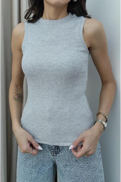 Havoş Gray Halter Neck Corded Athlete