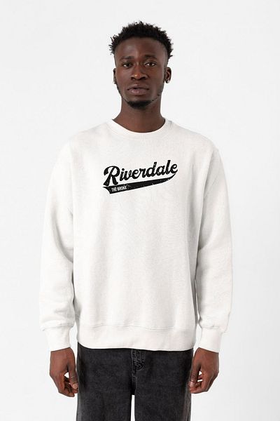 Tshirthane Riverdale Bronx New York City Λευκό ανδρικό φούτερ με 2 κορδόνια