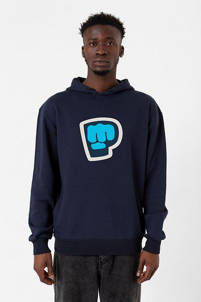 Tshirthane Мъжки суичър PiewDiePie Active в тъмносин цвят с качулка 3ip