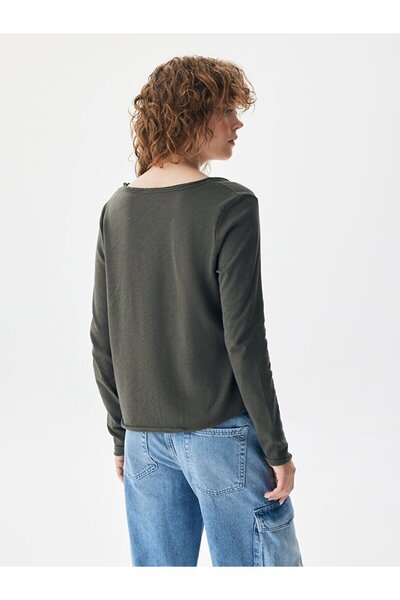 Ltb Πράσινο μπλουζάκι με κομμένο V λαιμόκοψη