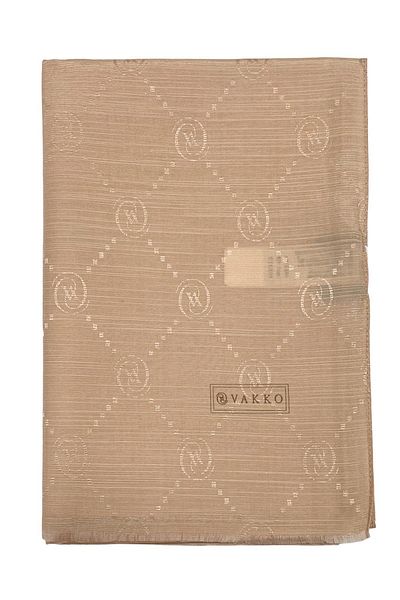 Vakko Γυμνό μονόγραμμα βαμβακερό μεταξωτό σάλι