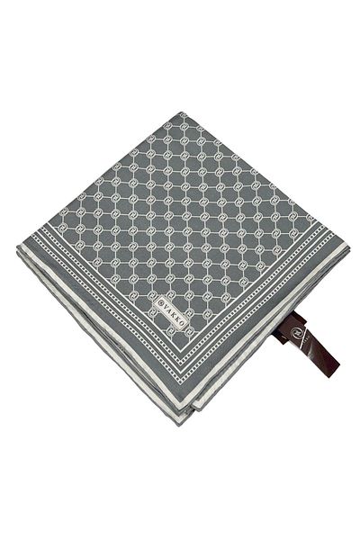 Vakko Μεταλλικό Γκρι Twill Silk Φουλάρι - Ειδική Σειρά