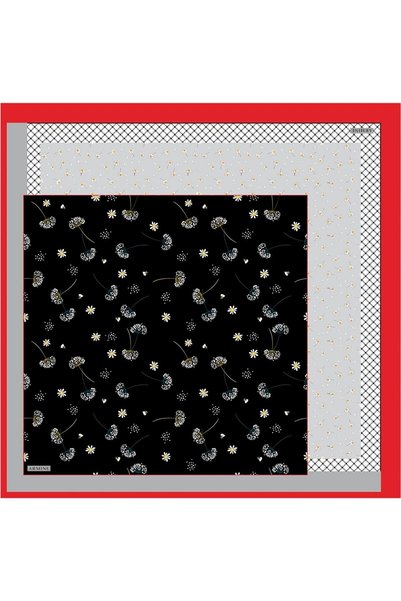Armine Silk Scarf Nostalgia - 8517-09 Black Red Twill