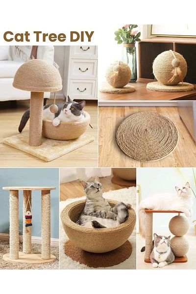 JUTBURADA 6 mm Jute Rope - Jute Cat Scratching Rope, 10 Meters