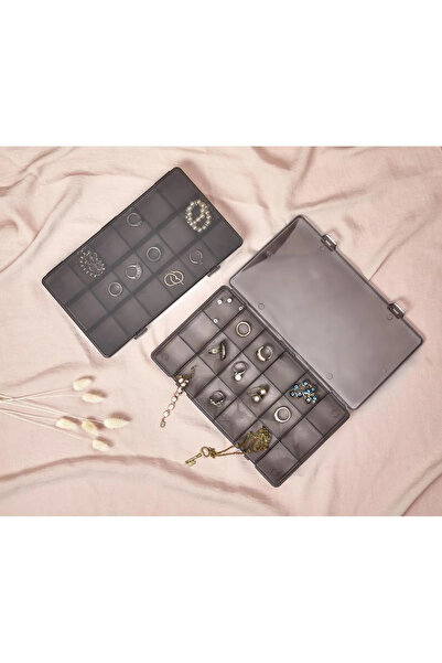 Genel Markalar Lova 18 Bölmeli Plastik Takı Düzenleyici Kutu 25x15x3 Cm -LV-148