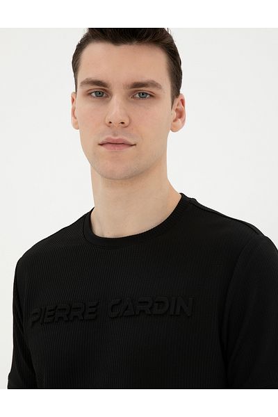 Pierre Cardin Μαύρο μπλουζάκι με κανονική εφαρμογή - 50282061-vr046