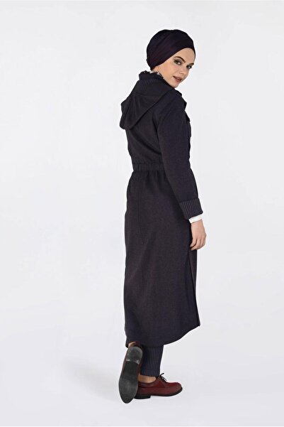 TRENDTESETTÜR Жіночий тренчкот з прихованою блискавкою, еластичним поясом і капюшоном 1334