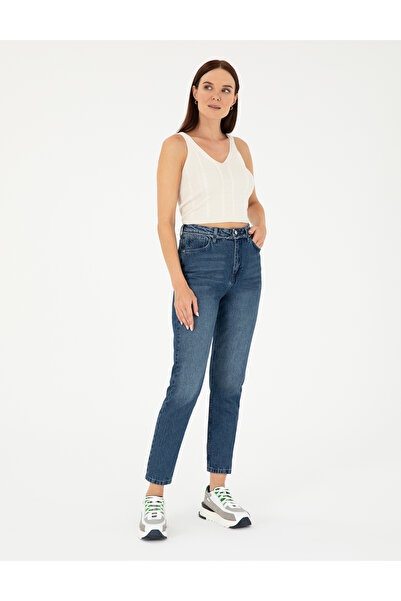 Pierre Cardin Açık Mavi Mom High Waist Fit Jean Pantolon 50293352-VR003