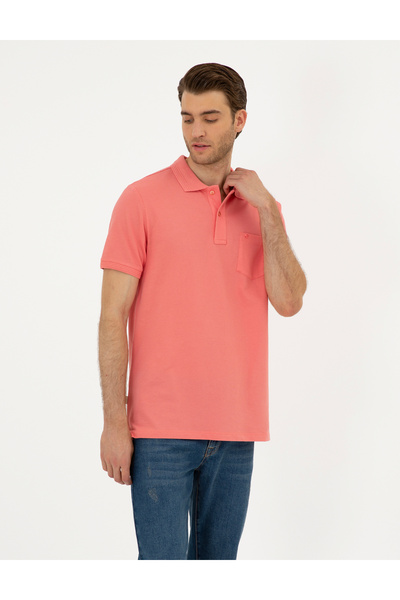 Pierre Cardin Ροζ Μπλουζάκι Βασικής Γραμμής Regular Fit 50280753-VR186